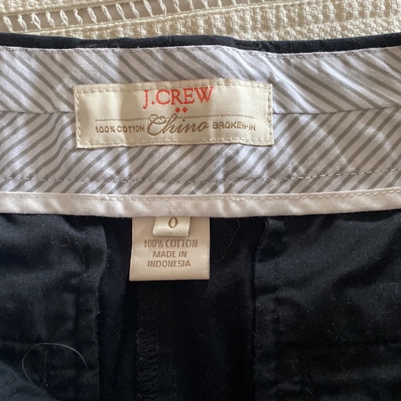 J.Crew cotton chino broken-in black shorts sz 0 - Picture 3 of 3